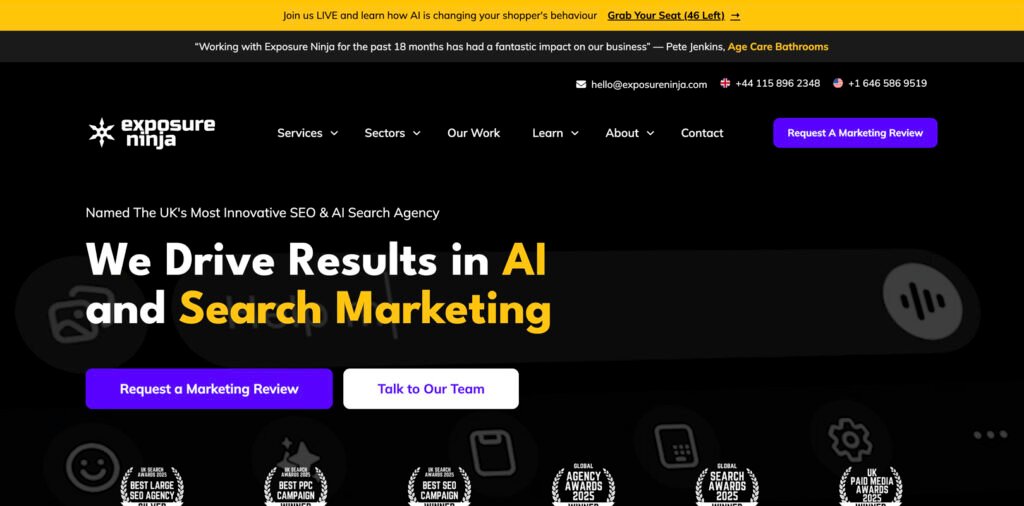 Exposure Ninja website